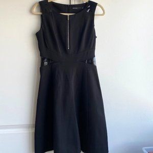 Karen Millen Black Dress with Leather Details